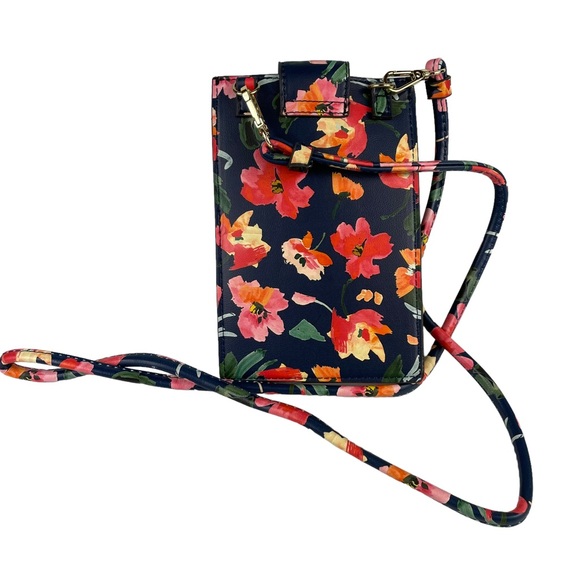 NWOT Nanette Lepore Floral Vegan Leather Crossbody Travel Passport Purse Pouch - Picture 7 of 14